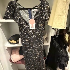 Selkie The Flutter Slip Silk Maxi Dress, small